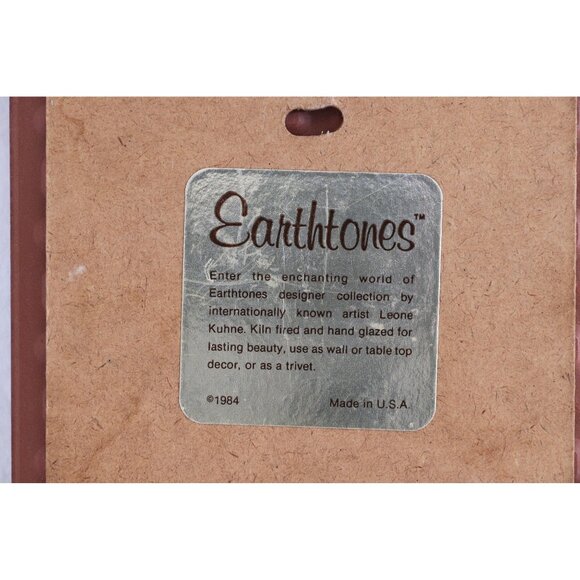 Vintage 1984 Leone Kuhne Earthtones Tile Navajo Indian Shaman And Fire Painted - Picture 3 of 3